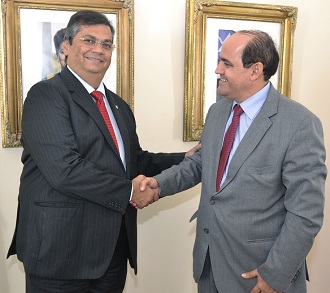 Flávio Dino e Luiz Gonzaga. Foto: Karlos Geromy/Secap